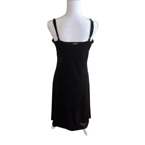 🖤 Michael Kors Black Crushed Velvet Slip Dress - Tagged Large (Fits S/M) 🖤 - Picture 3 of 10